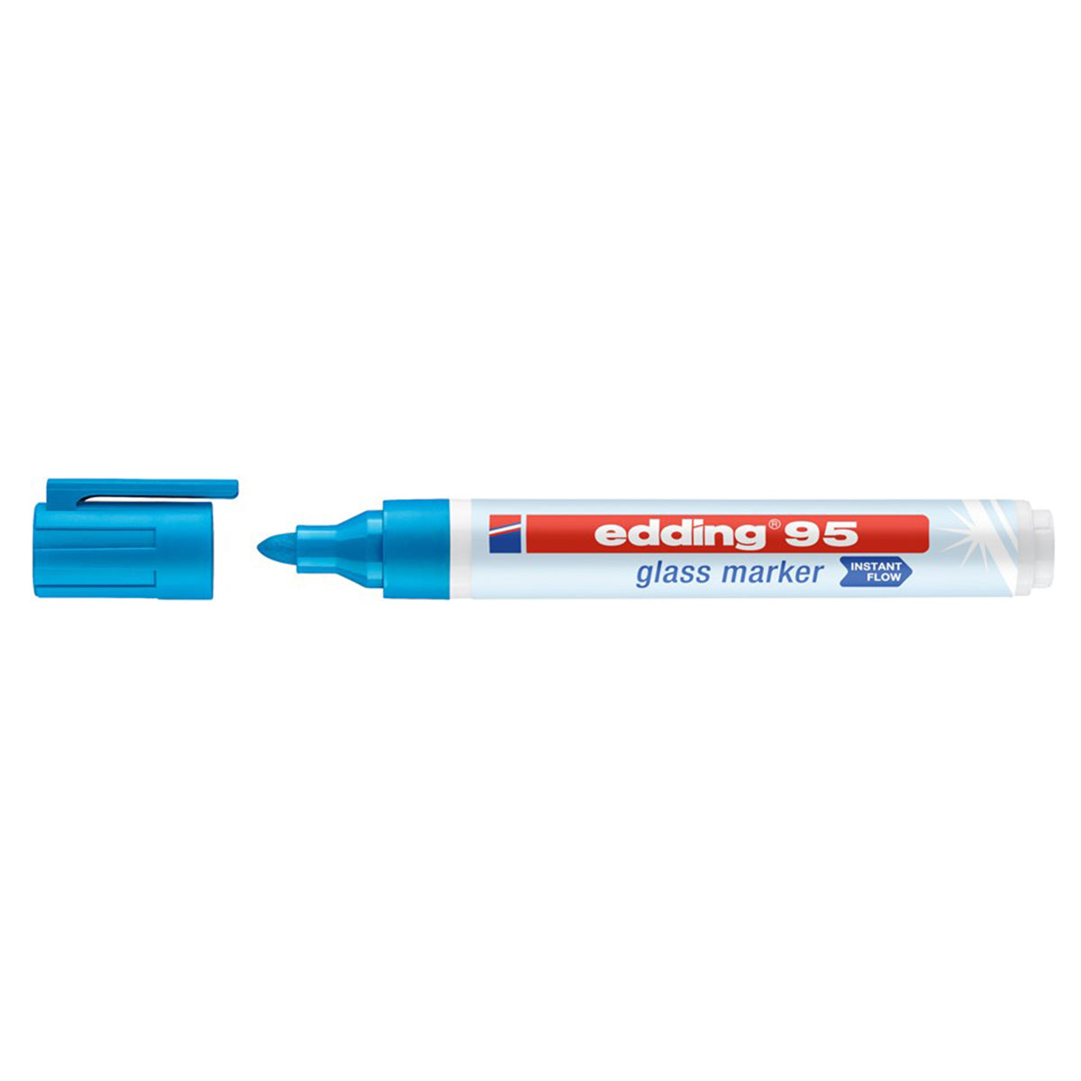 Marker Edding 95, suprafata sticla, varf rotund 1.5-3mm, albastru Marker Edding 95, suprafata sticla, varf rotund 1.5-3mm, albastru